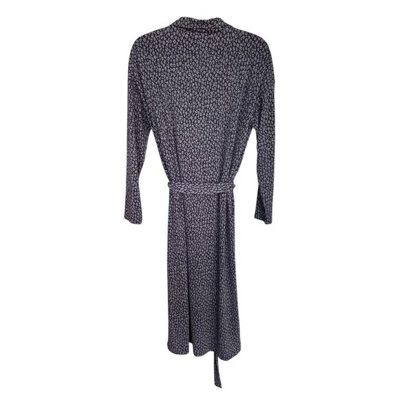 Ann Taylor Women's Gray Leopard Button Down Career Winter Midi Dress Size 8 - Picture 5 of 5